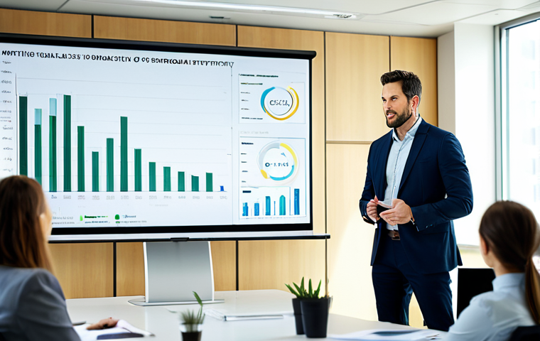 사회적 책임 경영이 가져오는 조직 변화 - Sustainable Business Leadership**
"A confident, professional CEO (male or female) giving a presenta...
