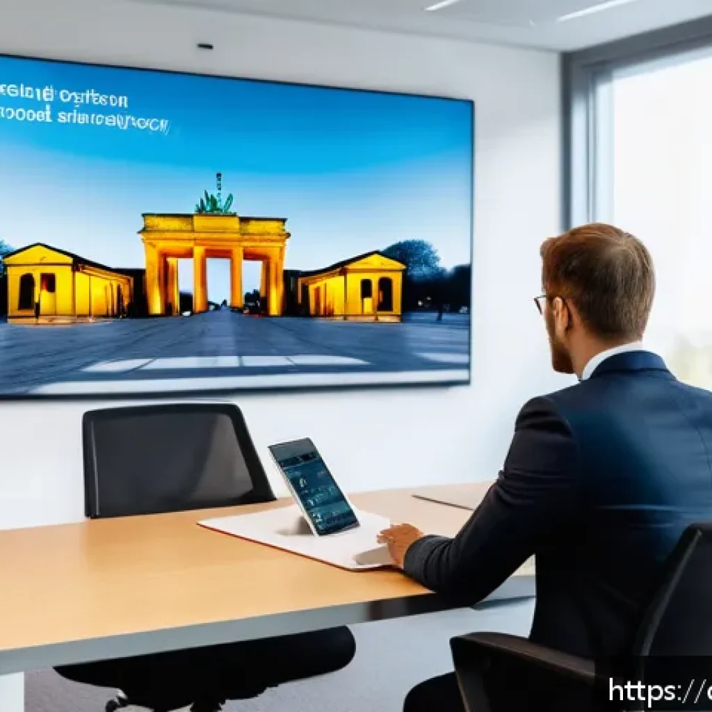 사회적 책임 경영 자격증 취득 후 취업 사례 - A professional office scene in Germany showing a young CSR-certified employee presenting a sustainab...